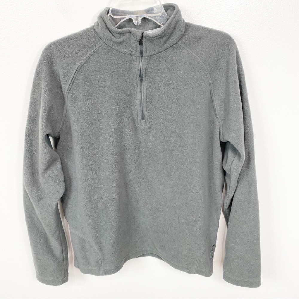 Mens Reebok Gray Quarter Zip Fleece Shirt